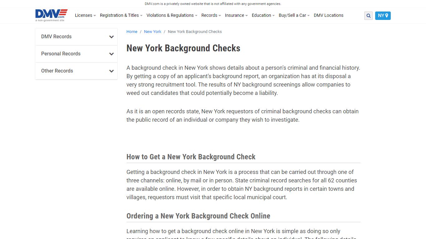 New York Background Checks | DMV.com